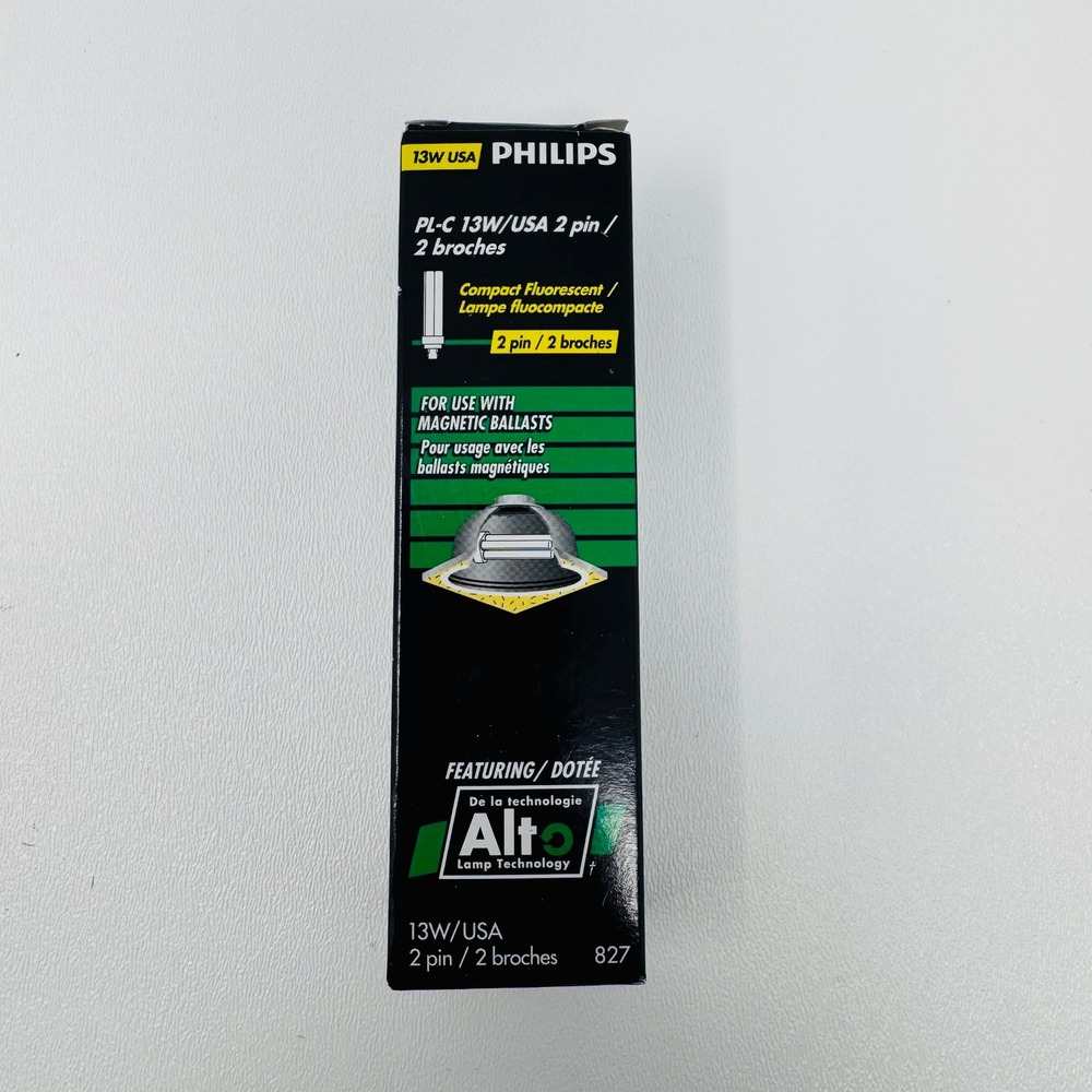 Lot of 6 - Philips PL-C 13W/827/2P/ALTO 13W Compact Fluorescent 2-Pin Light Bulb